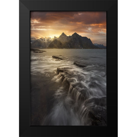 Midnight Sun II Black Modern Wood Framed Art Print by Martin Castan, David