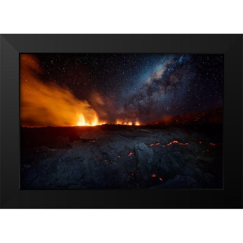 Fire And Sky !!! Black Modern Wood Framed Art Print by Gabriel, Barathieu
