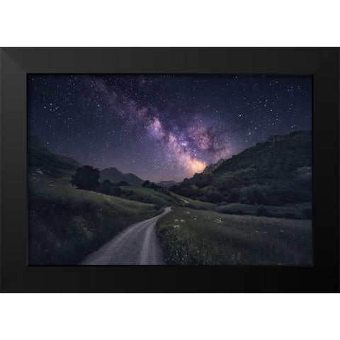 Path To The Stars Black Modern Wood Framed Art Print by F. Turienzo, Carlos