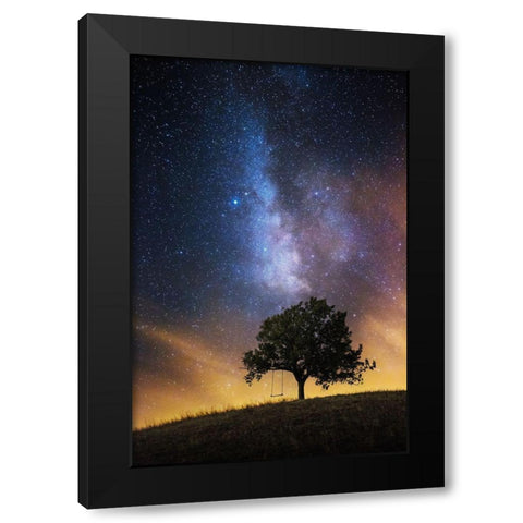 The Dreamers Seat Black Modern Wood Framed Art Print by Ildza, Lukas