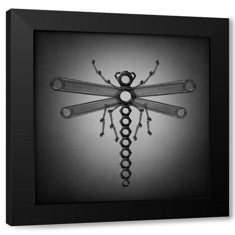 The Dragonfly Black Modern Wood Framed Art Print by Ivanova, Victoria