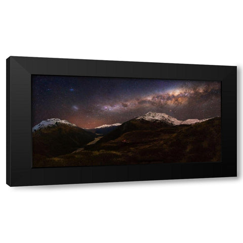 Mount Aspiring - Liverpool Hut Black Modern Wood Framed Art Print by Zhang, Yan