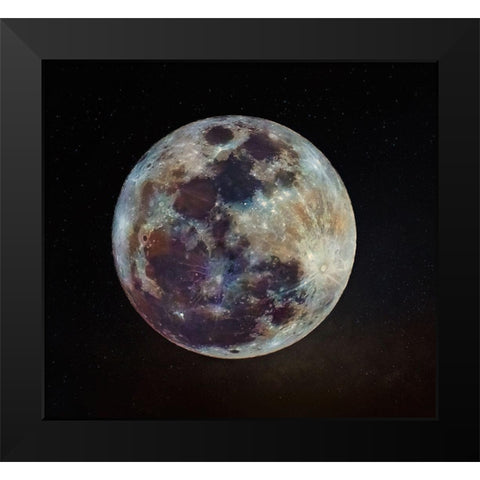 Superluna Black Modern Wood Framed Art Print by Juniawan, Rooswandy