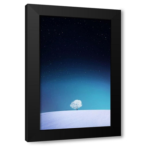 Apple Black Modern Wood Framed Art Print by Hamiti, Bess