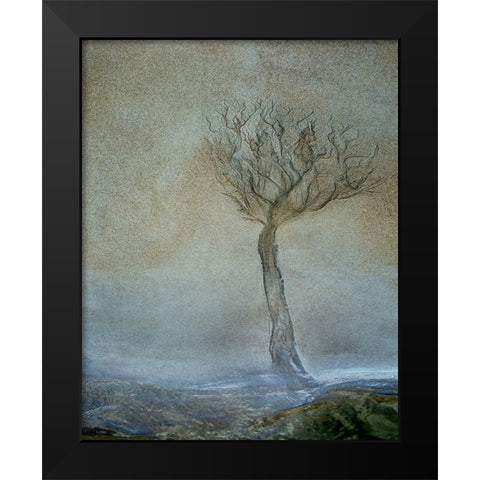 Lonely Tree Black Modern Wood Framed Art Print by Talen, Nel