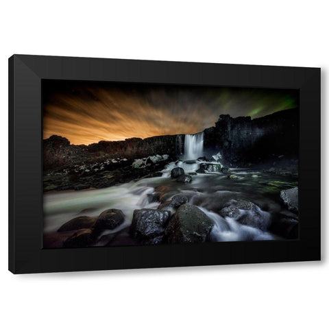 Iceland Black Modern Wood Framed Art Print by Coenders, Chris