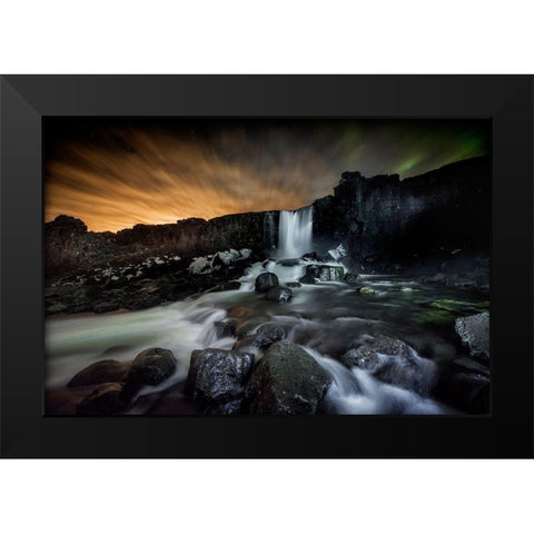 Iceland Black Modern Wood Framed Art Print by Coenders, Chris