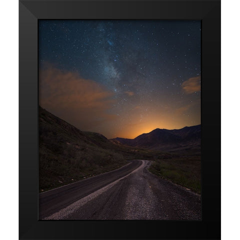 Dirt Road Black Modern Wood Framed Art Print by BS., Dani