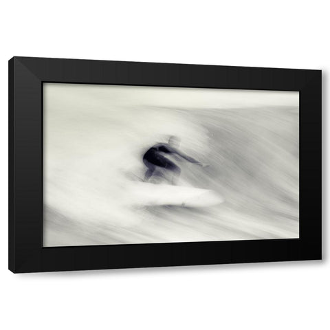 Surfing Impressions Black Modern Wood Framed Art Print by Swapnil