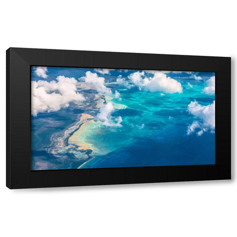 Sand Beach Meets Ocean Black Modern Wood Framed Art Print by Dai, Wei