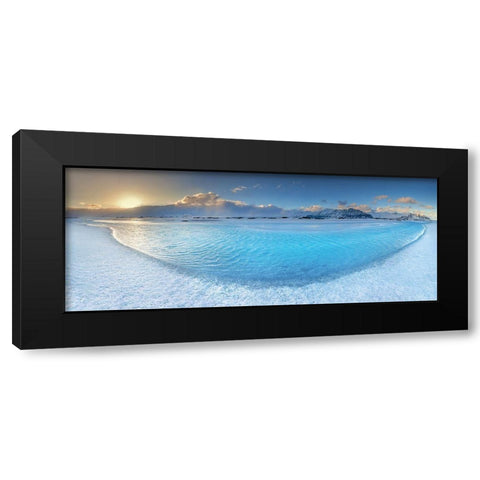 Blue Black Modern Wood Framed Art Print by Jochen, Burger