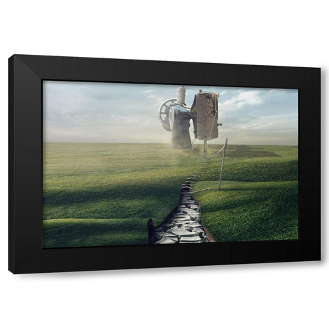 Cultivate The Ground Black Modern Wood Framed Art Print by Almawash, Sulaiman