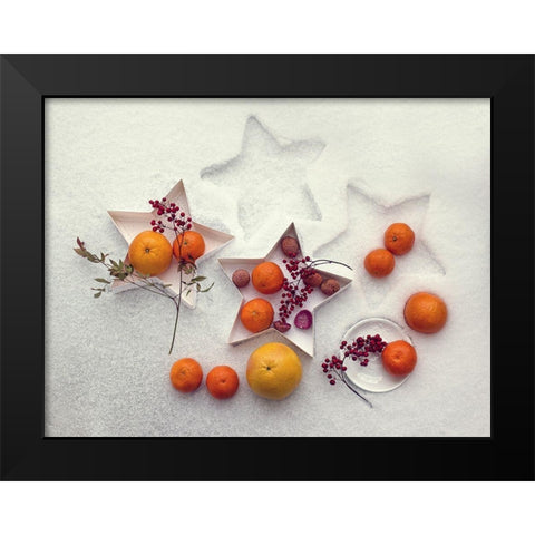 Snow Still Life Black Modern Wood Framed Art Print by Lazarov, Dimitar