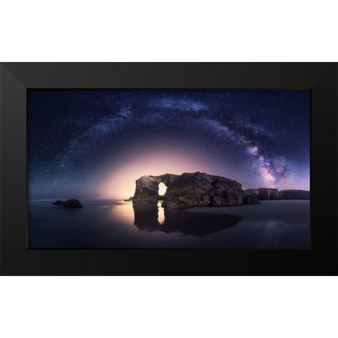 Arcos Naturales Black Modern Wood Framed Art Print by F. Turienzo, Carlos