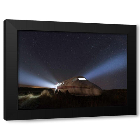 Plane Wreck Black Modern Wood Framed Art Print by Lindsten, Christian