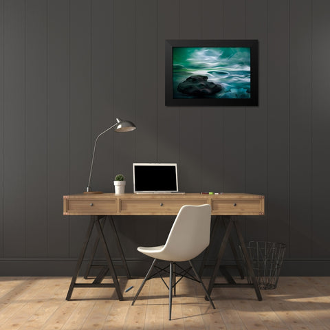 Unknown Waters Black Modern Wood Framed Art Print by Marthinussen, Willy