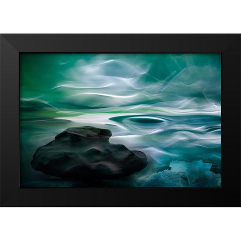 Unknown Waters Black Modern Wood Framed Art Print by Marthinussen, Willy