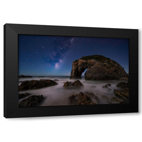 Horsehead Rock Black Modern Wood Framed Art Print with Double Matting by Zhu, Jingshu