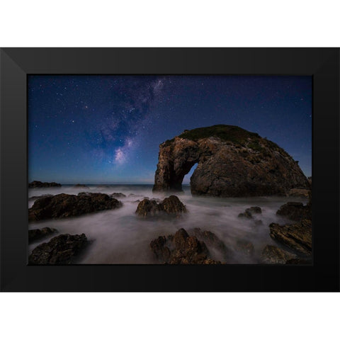 Horsehead Rock Black Modern Wood Framed Art Print by Zhu, Jingshu