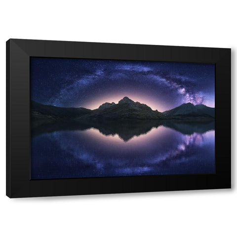 Celestial Illusion Black Modern Wood Framed Art Print by F. Turienzo, Carlos