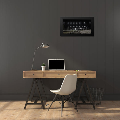 Train Stars Black Modern Wood Framed Art Print by Londal, Leif