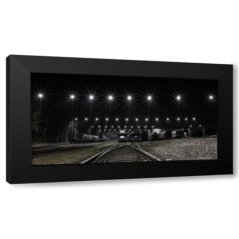 Train Stars Black Modern Wood Framed Art Print by Londal, Leif