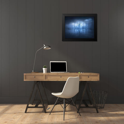 Stranger Things Black Modern Wood Framed Art Print by Lindsten, Christian