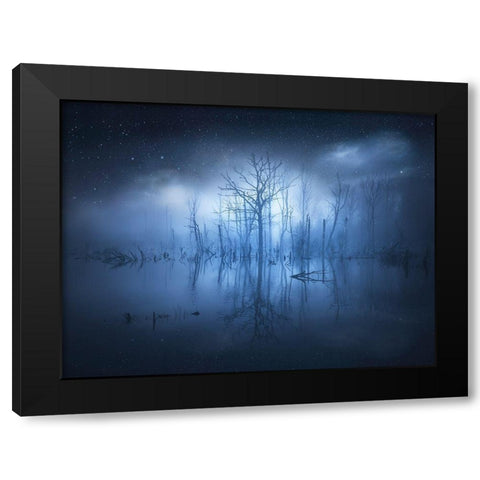 Stranger Things Black Modern Wood Framed Art Print by Lindsten, Christian