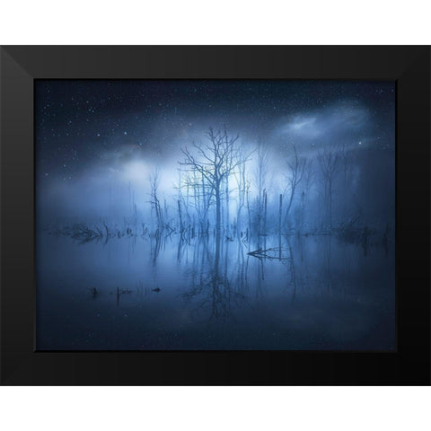 Stranger Things Black Modern Wood Framed Art Print by Lindsten, Christian