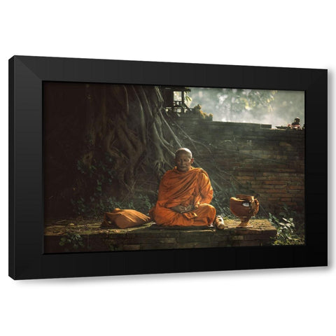 No.17 Black Modern Wood Framed Art Print with Double Matting by M, Adirek