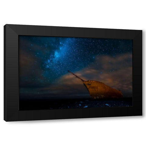 Proa A La Via Lactea. Black Modern Wood Framed Art Print with Double Matting by Arman, Adolfo