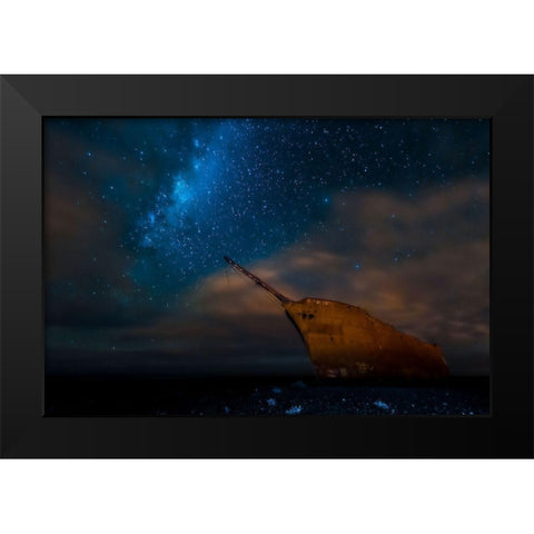 Proa A La Via Lactea. Black Modern Wood Framed Art Print by Arman, Adolfo