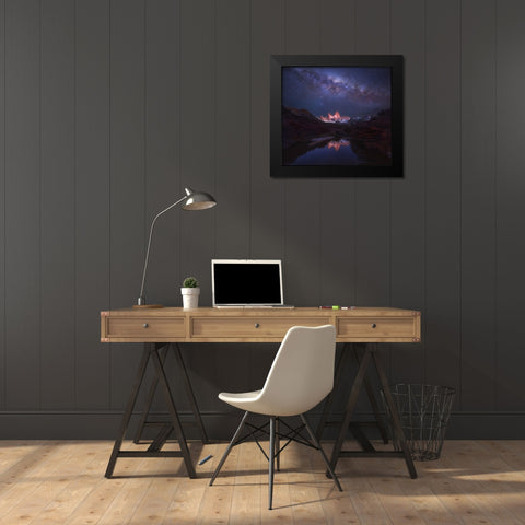 Patagonia Autumn Night Black Modern Wood Framed Art Print by Zhang, Yan
