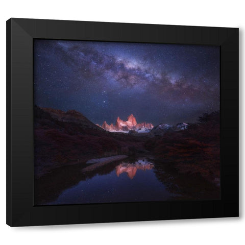 Patagonia Autumn Night Black Modern Wood Framed Art Print with Double Matting by Zhang, Yan