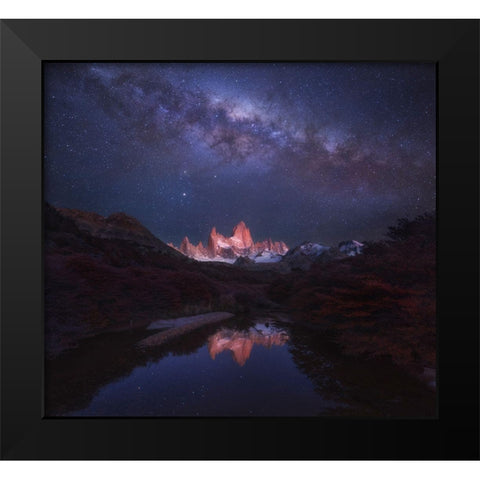Patagonia Autumn Night Black Modern Wood Framed Art Print by Zhang, Yan