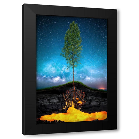 Emerging Spring Black Modern Wood Framed Art Print with Double Matting by Bernardino Coelho, Antonio