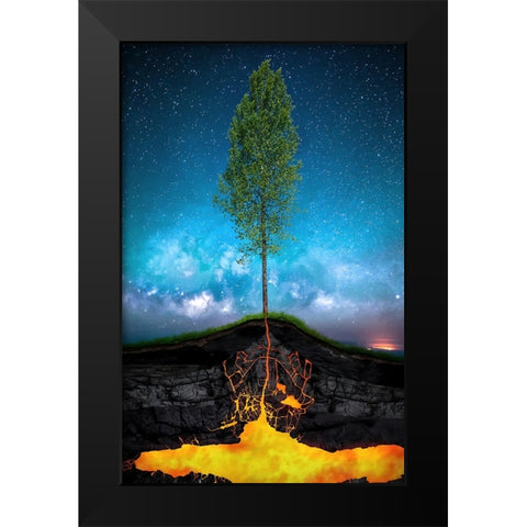 Emerging Spring Black Modern Wood Framed Art Print by Bernardino Coelho, Antonio