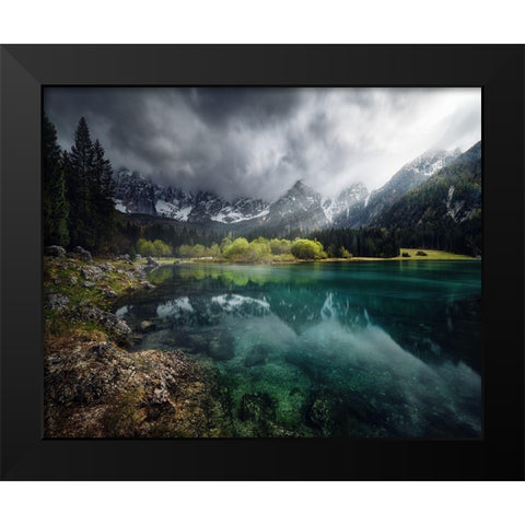 Azul Turquesa. Black Modern Wood Framed Art Print by Pablo De, Juan