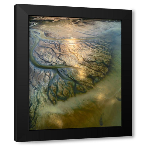 The Earth Veins Black Modern Wood Framed Art Print with Double Matting by Alnomas, Faisal