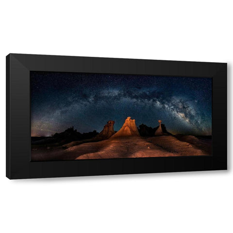 Three Wise Men Black Modern Wood Framed Art Print by Zhu, Hua