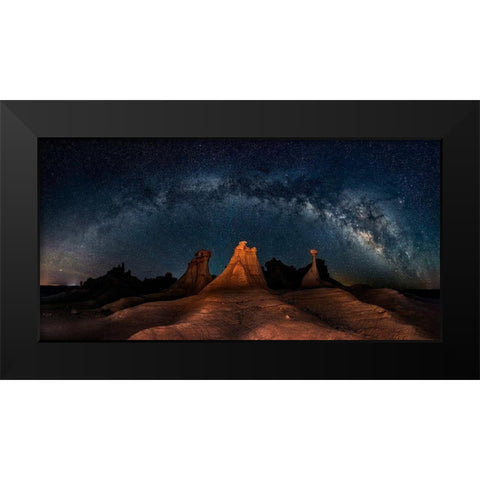 Three Wise Men Black Modern Wood Framed Art Print by Zhu, Hua
