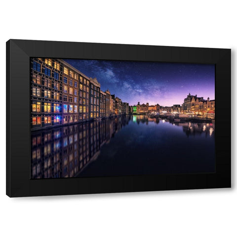 Galactic Damrak Black Modern Wood Framed Art Print by F. Turienzo, Carlos