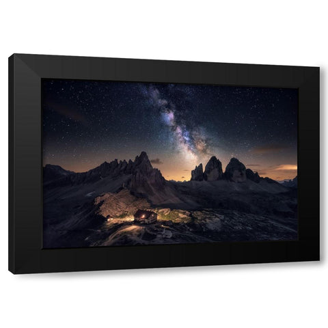 Rising Over Tre Cime Black Modern Wood Framed Art Print by F. Turienzo, Carlos