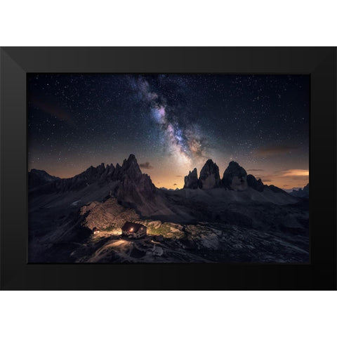 Rising Over Tre Cime Black Modern Wood Framed Art Print by F. Turienzo, Carlos