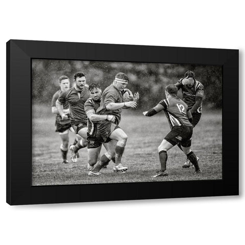 CanT Look Black Modern Wood Framed Art Print by Wilkinson, Hugh