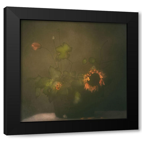 Tears Of Sunflower Black Modern Wood Framed Art Print by Devos, Delphine