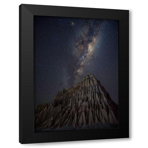 Pyramid In Mungo Black Modern Wood Framed Art Print by Zhu, Jingshu