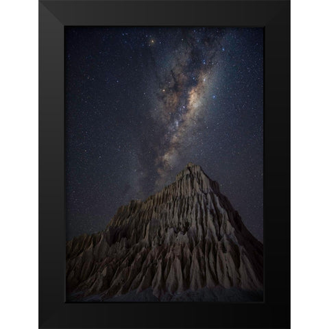 Pyramid In Mungo Black Modern Wood Framed Art Print by Zhu, Jingshu