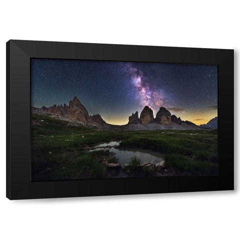 Tre Cime Di Lavaredo Black Modern Wood Framed Art Print by Krivec, Ales
