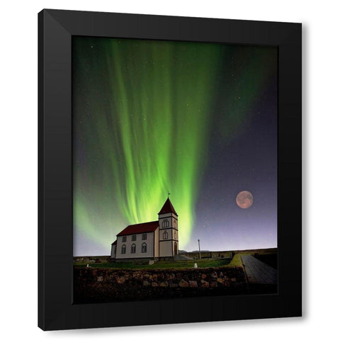 Holy Lights Black Modern Wood Framed Art Print by H. Ingibergsson, Torsteinn